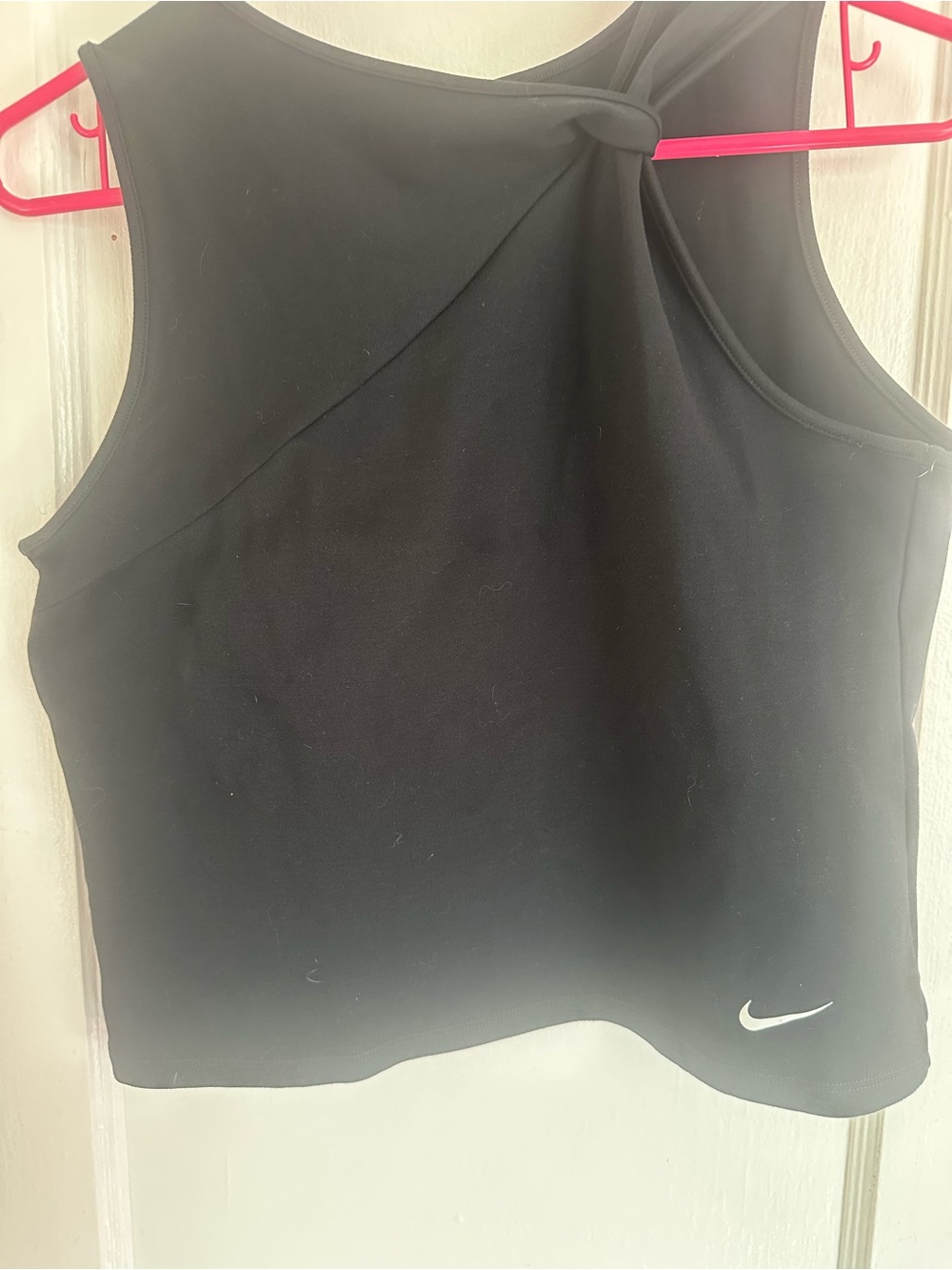 Nike Black Women's Cropped Athletic Tank with Knot Detail